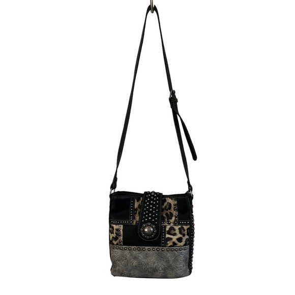 Studded Leopard Print Women's Bag - Picture 2 of 12